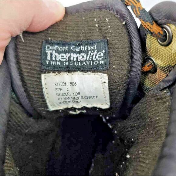 Game Winner Thermolite Kids Duck Boots Black Camouflage Lace Up Steel Shank 2 - Picture 9 of 12